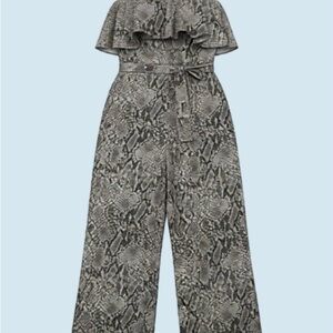 Babaton Beige Snake Print Jumpsuit